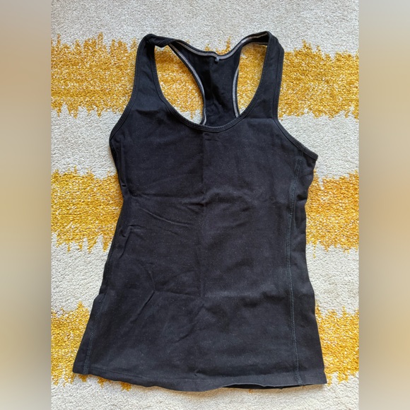 People Tree set Black & Purple Yoga Athletic Cross Back Tops & Cropped Leggings - Picture 5 of 10